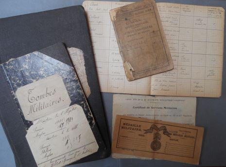 Documents militaires de soldat Lucien Prêtre (Service Archives-Patrimoine d'Épernay, fonds relatif à la Société Amicale de la Marne, 25S2)