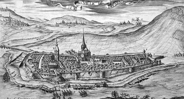 La ville d'Esparnay, gravure de Claude Chastillon, XVIIe siècle (conservée à la Bibliothèque Carnégie de Reims)